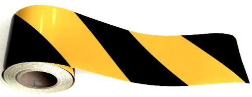 Fényvisszaverő szalag sárga-fekete JOBB 10cm