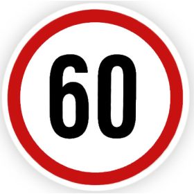 Sebesség korlátozó matrica 60 13cm