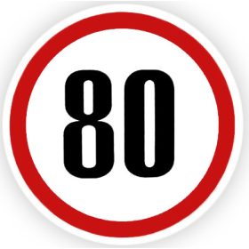 Sebesség korlátozó matrica 80 13cm
