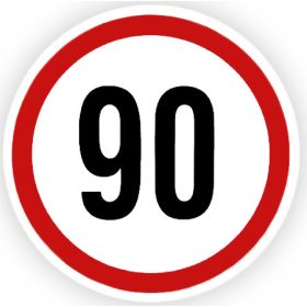 Sebesség korlátozó matrica 90 13cm