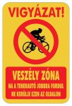 Kerékpáros figyelmeztető matrica