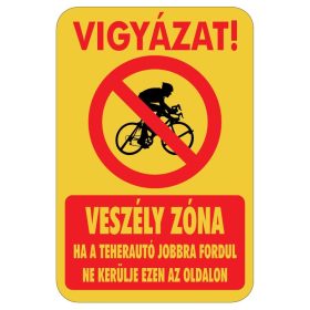 Kerékpáros figyelmeztető matrica
