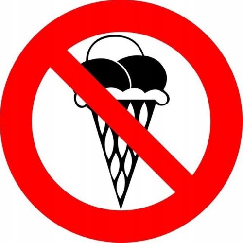 Jégkrém fogyasztása tilos! matrica 8,5 cm