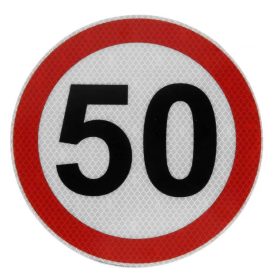 Sebesség korlátozó matrica 50 20cm fényvisszaverő