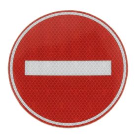 Fényvisszaverő BEHAJTANI TILOS matrica 16cm