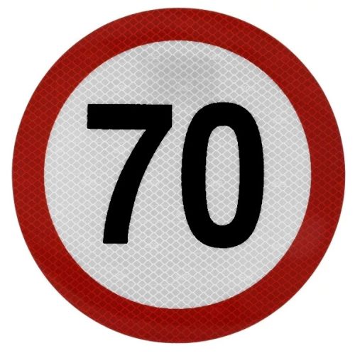 Sebesség korlátozó matrica 70 20cm fényvisszaverő