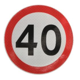 Sebesség korlátozó matrica 40 20cm fényvisszaverő