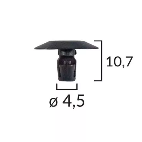 Rejtett kárpitpatent 4,5mm / 17 x 8,5mm fekete