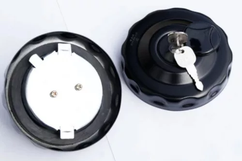 Tanksapka fekete fém 80mm zárható