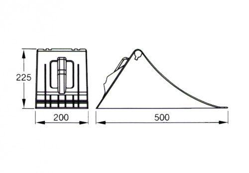 Kerék ék 22,5 col-os kerékhez, műanyag, tartóval