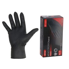 Fekete, erősített gumikesztyű 50db XL