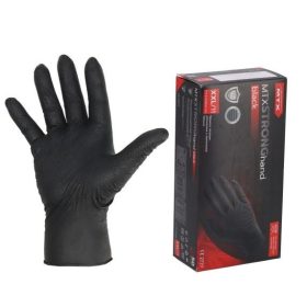 Fekete, erősített gumikesztyű ERŐSÍTETT 50db XXL