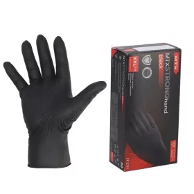 Fekete, erősített gumikesztyű ERŐSÍTETT 50db XXL