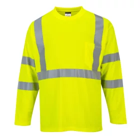 Hosszúujjú jólláthatósági póló fluo sárga 3XL