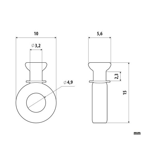 Függöny csúszka kerek (forgó)