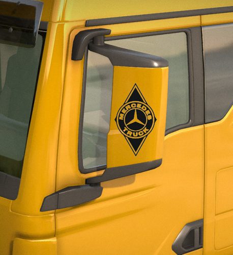 Mercedes matrica tükör hátlapra fekete rombusz