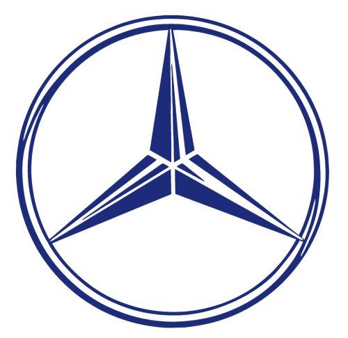 Mercedes logó matrica KÉK