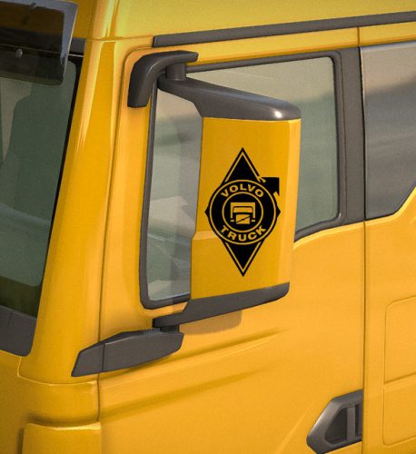 Volvo matrica tükör hátlapra fekete rombusz