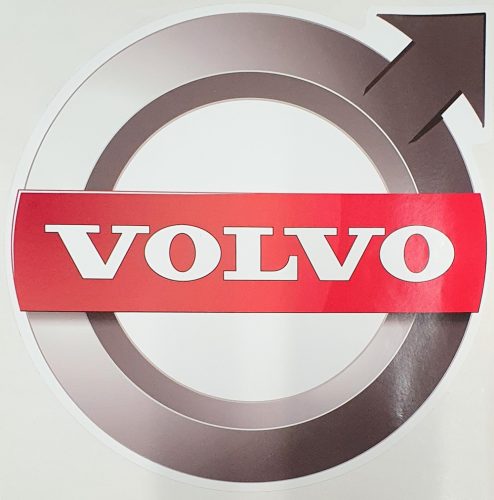 Volvo logo matrica Piros