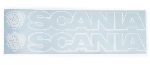 Logó+felirat légterelőre SCANIA fehér (pár)