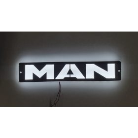 MAN inox szögletes dísz HÁTTÉRVILÁGÍTÁSSAL