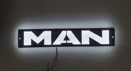 MAN inox szögletes dísz HÁTTÉRVILÁGÍTÁSSAL