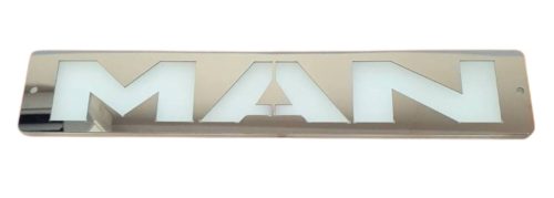 MAN inox szögletes dísz HÁTTÉRVILÁGÍTÁSSAL