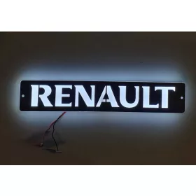 RENAULT inox szögletes dísz HÁTTÉRVILÁGÍTÁSSAL