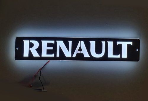 RENAULT inox szögletes dísz HÁTTÉRVILÁGÍTÁSSAL