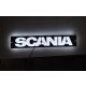 SCANIA inox szögletes dísz HÁTTÉRVILÁGÍTÁSSAL