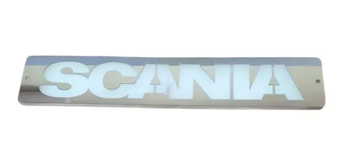 SCANIA inox szögletes dísz HÁTTÉRVILÁGÍTÁSSAL