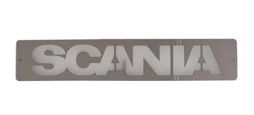 SCANIA inox szögletes dísz HÁTTÉRVILÁGÍTÁSSAL