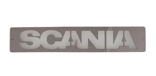 SCANIA inox szögletes dísz HÁTTÉRVILÁGÍTÁSSAL