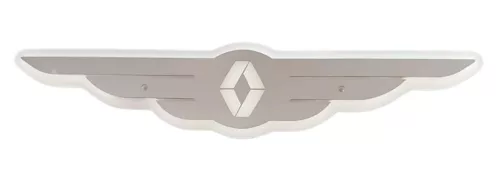 RENAULT inox szárnyas dísz HÁTTÉRVILÁGÍTÁSSAL