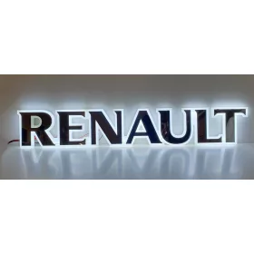 RENAULT inox felirat HÁTTÉRVILÁGÍTÁSSAL Fehér