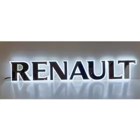 RENAULT inox felirat HÁTTÉRVILÁGÍTÁSSAL Fehér