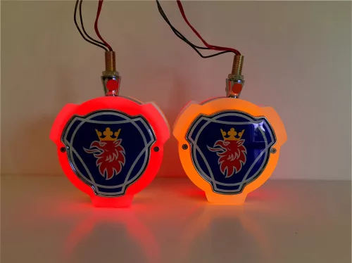 SCANIA KÉK LOGÓ formázott LOLLIPOP, PIROS/SÁRGA párban