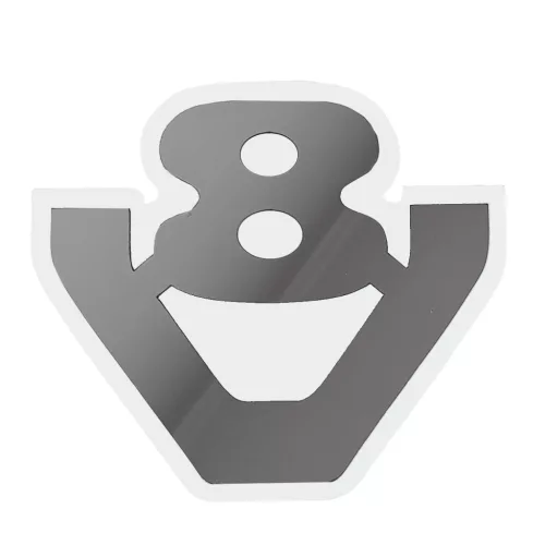 Inox V8 világító logó FEHÉR fénnyel
