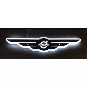 VOLVO inox szárnyas dísz HÁTTÉRVILÁGÍTÁSSAL