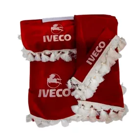 Komplett függöny szett Piros Iveco fehér rojttal