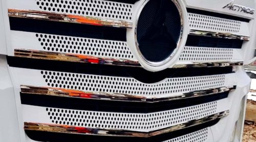 Mercedes Actros MP4 inox hűtőrács díszcsík szett keskeny fülke