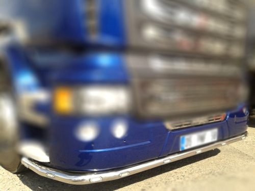 Scania inox lökhárító konzol EGYENES, széles fülke