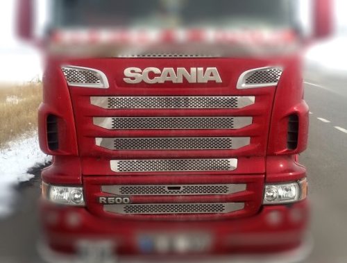 Scania R inox hűtőrács szett 2010-2016 keskeny fülke