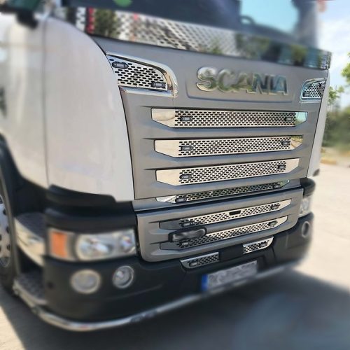 Scania G széria inox hűtőrács szett PERFORÁLT