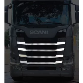 Scania S / R inox hűtőrács dísz szett a bordák elejére