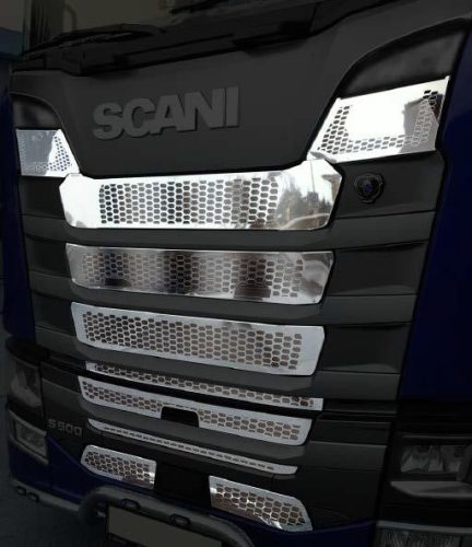 Scania S inox hűtőrács szett