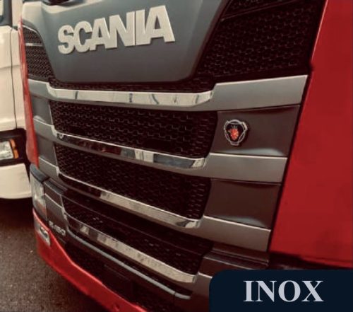 Scania S / R inox hűtőrács dísz szett a bordák tetejére