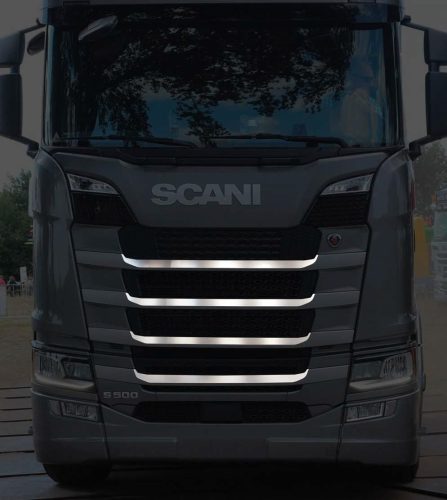 Scania S / R inox hűtőrács dísz szett a bordák tetejére