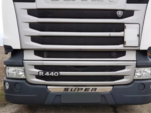 Scania inox lökhárító közép dísz Alacsony