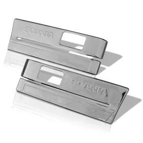 Scania inox lépcső dísz párban Peremre, dombornyomott